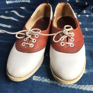 Preppy Polo white and brown saddle shoes size 8